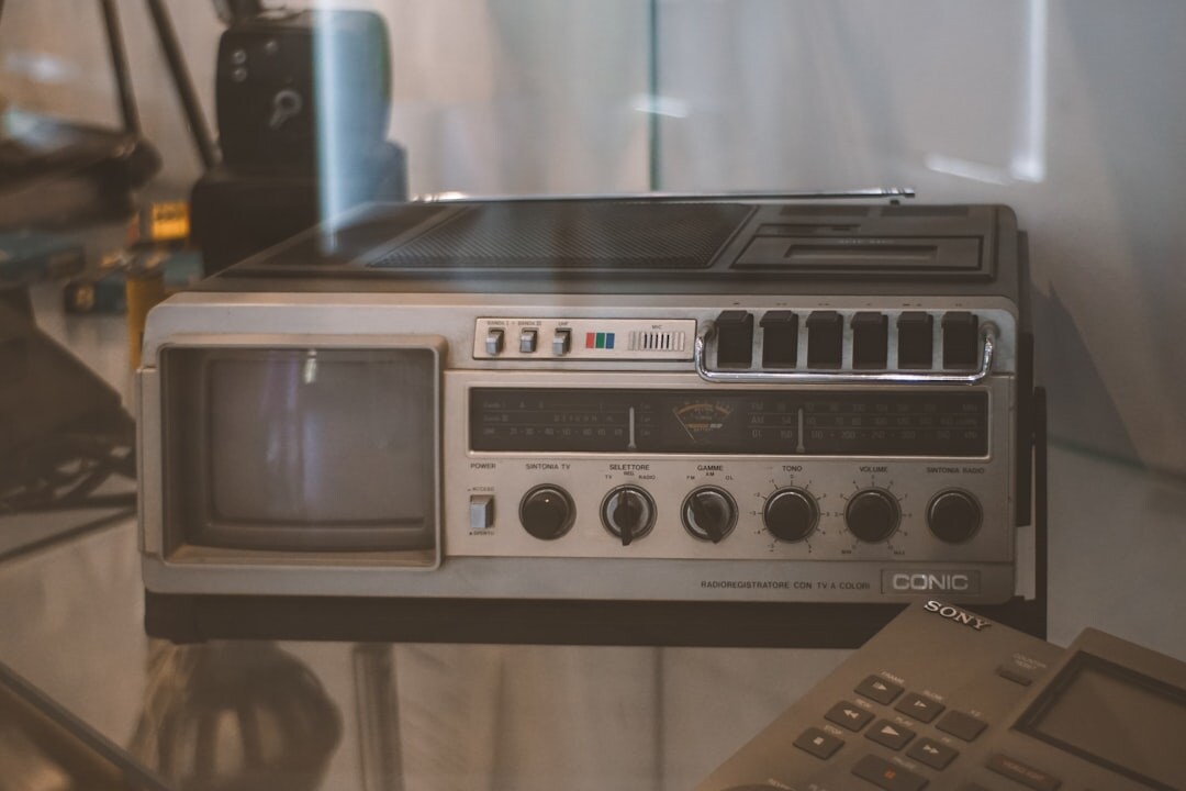 vintage radio pioneer with microphone
