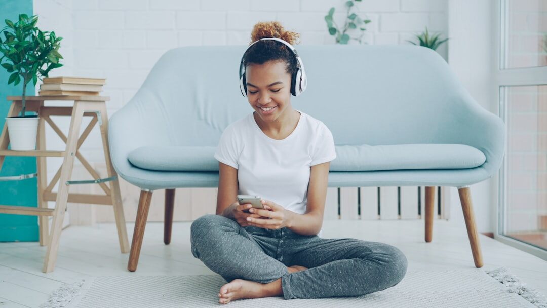 young listeners with headphones