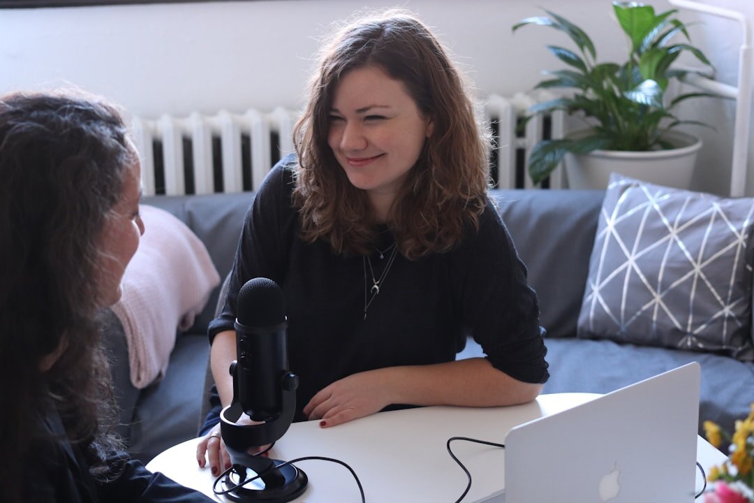 woman presenting radio show